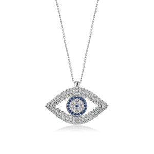 Sterling Silver Evil Eye Eye-Shaped Necklace