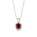 Sterling Silver Pendant Necklace - Round Cut